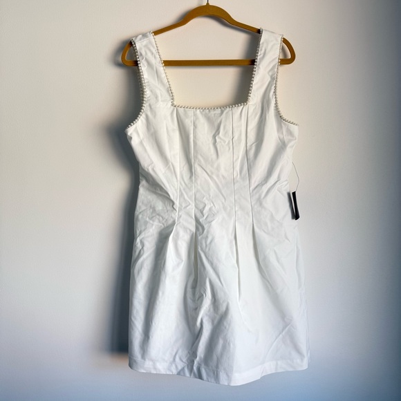 NWT Lulus Pure Hearted White Pearl Square Neck Sleeveless Mini Dress Size XL - Picture 5 of 7